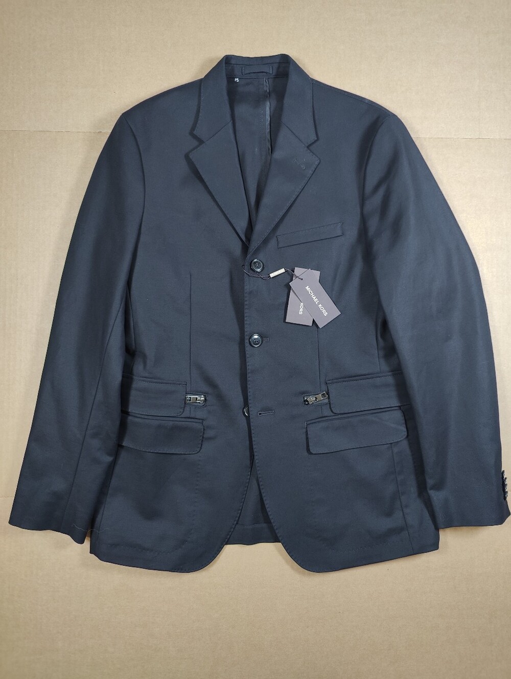 NWT Michael Kors Mens Black Double Pocket Front Blazer Size 38R Retail 348$